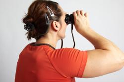 ANGELINA KNEELING POSE WITH SPYGLASS